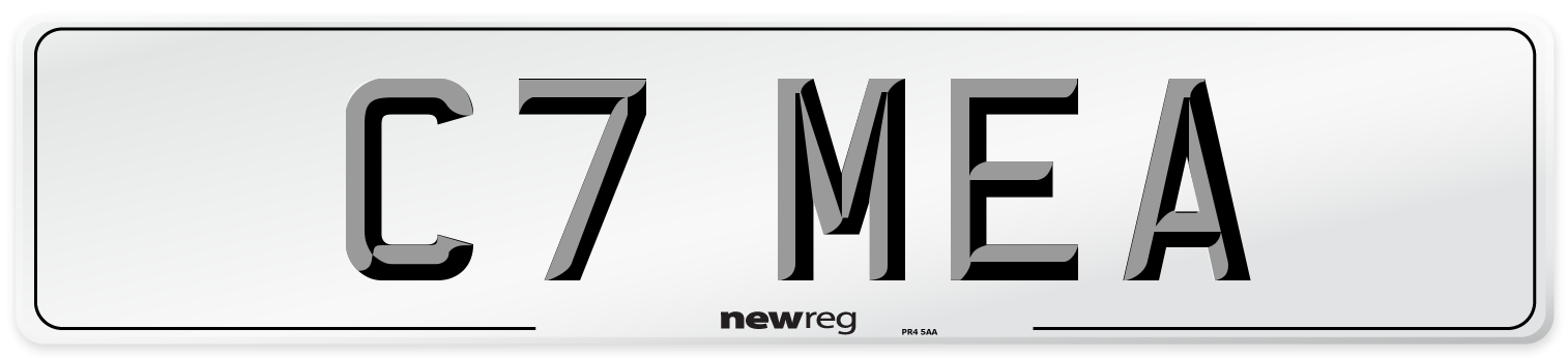 C7 MEA Number Plate from New Reg